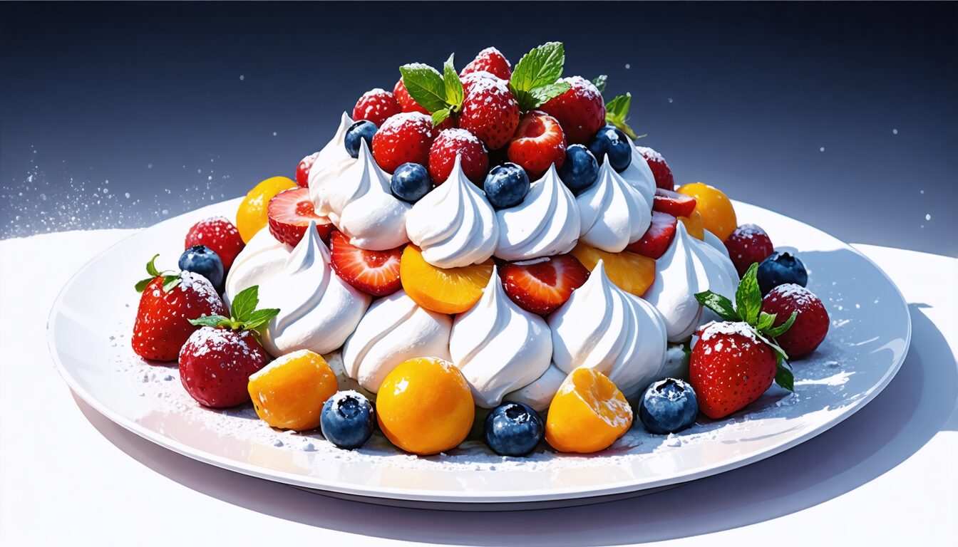 découvrez notre recette de pavlova express aux fruits de saison, un dessert léger et aérien qui séduira vos papilles et impressionnera vos convives. préparez-vous à vivre une expérience culinaire inoubliable en un rien de temps !