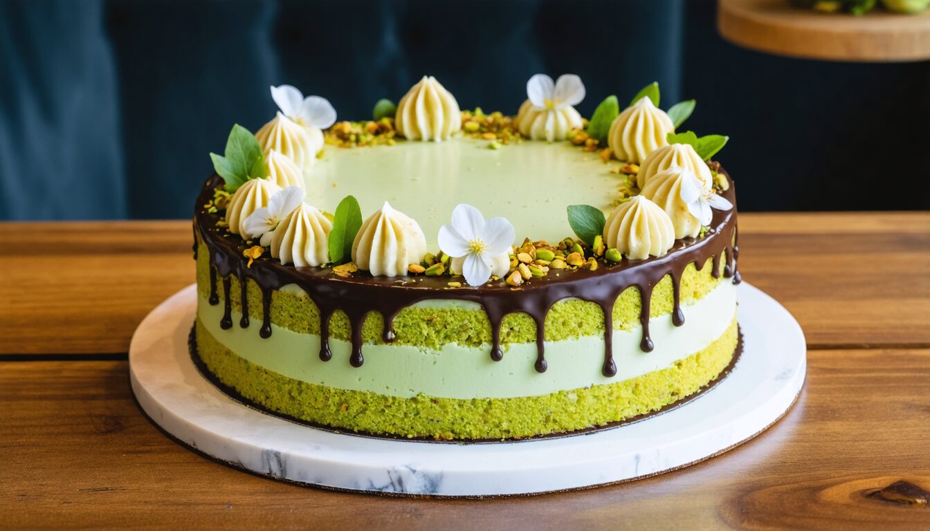 découvrez notre délicieux gâteau à la pistache en trois textures, une recette facile à réaliser qui saura émerveiller vos goûters. savourez la douceur de la pistache dans une combinaison de saveurs et de textures irrésistibles !