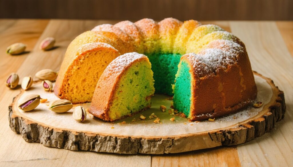 Un gâteau à la pistache en trois textures qui ravira vos goûters (facile à préparer