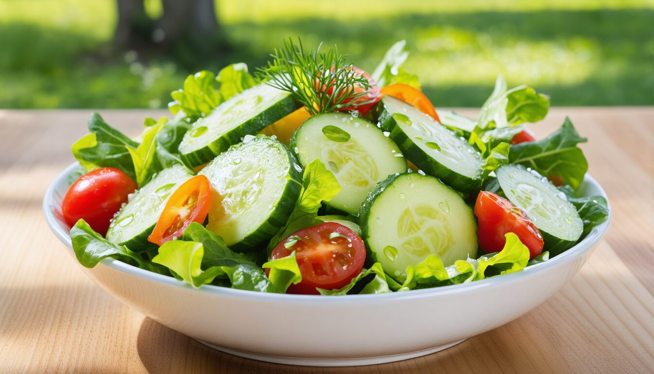 découvrez notre recette de salade de concombres revigorante, parfaite pour les journées ensoleillées. fraîche, croquante et prête en un éclair, cette salade est idéale pour vous rafraîchir tout en savourant les saveurs de l'été.