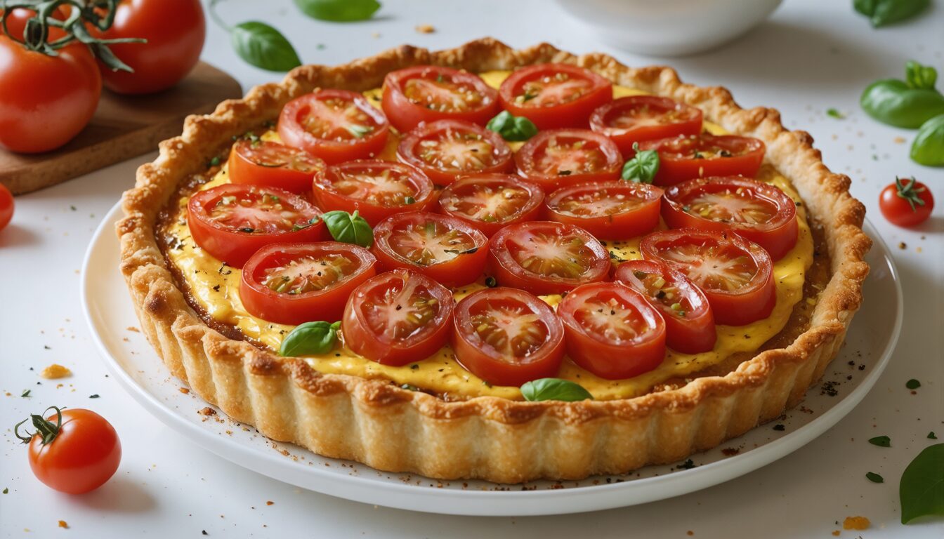 découvrez le secret d'une tarte à la tomate inoubliable grâce à un ingrédient surprenant qui rehaussera savamment les saveurs et éveillera vos papilles. essayez cette recette innovante et surprenez vos invités avec une tarte délicieuse et originale.