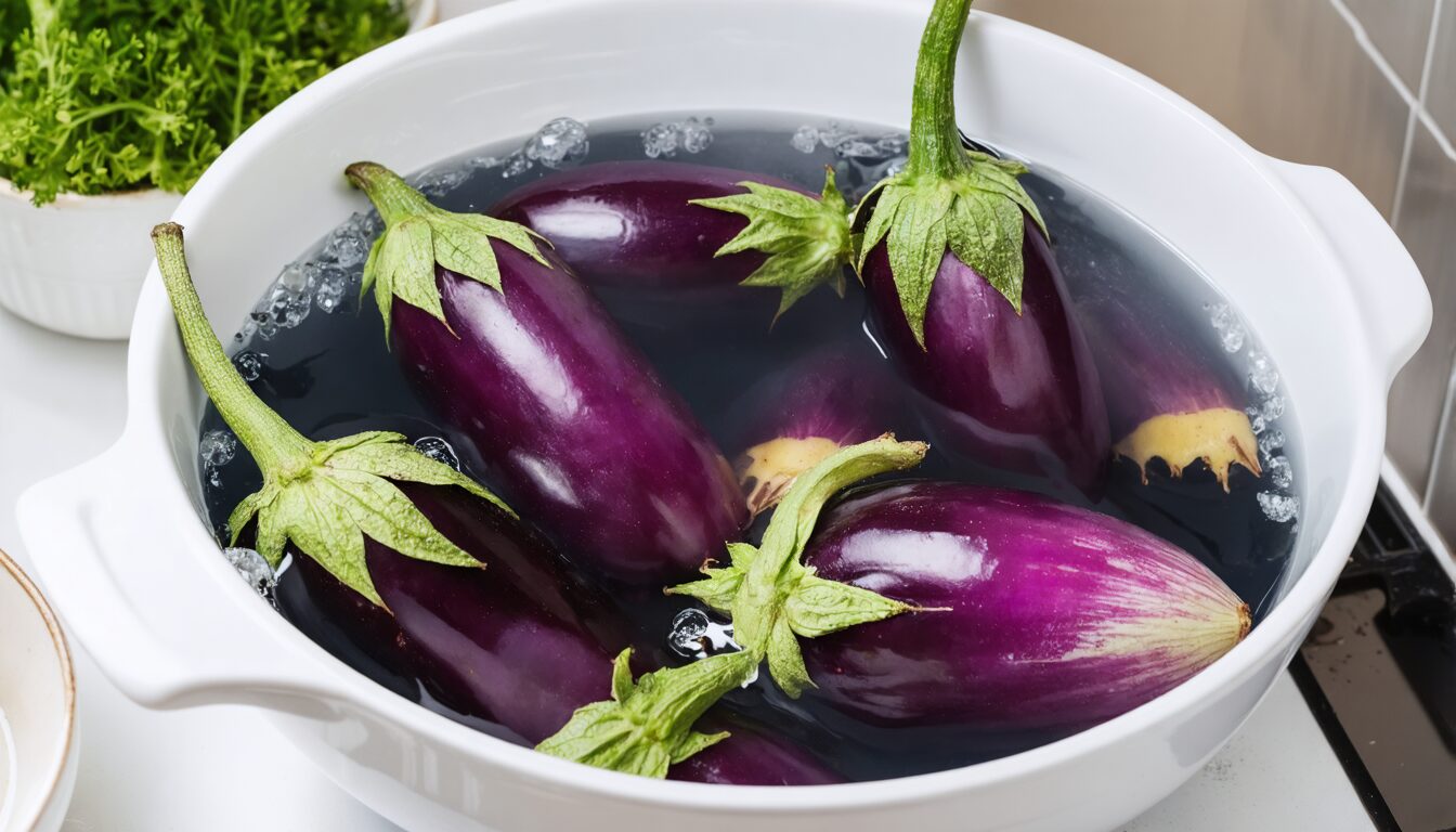 découvrez l'astuce surprenante qui transforme la cuisson de vos aubergines ! plonger ces légumes dans l'eau glacée avant de les cuire améliore leur texture et leur saveur. ne manquez pas ce secret culinaire qui fera toute la différence dans vos plats !
