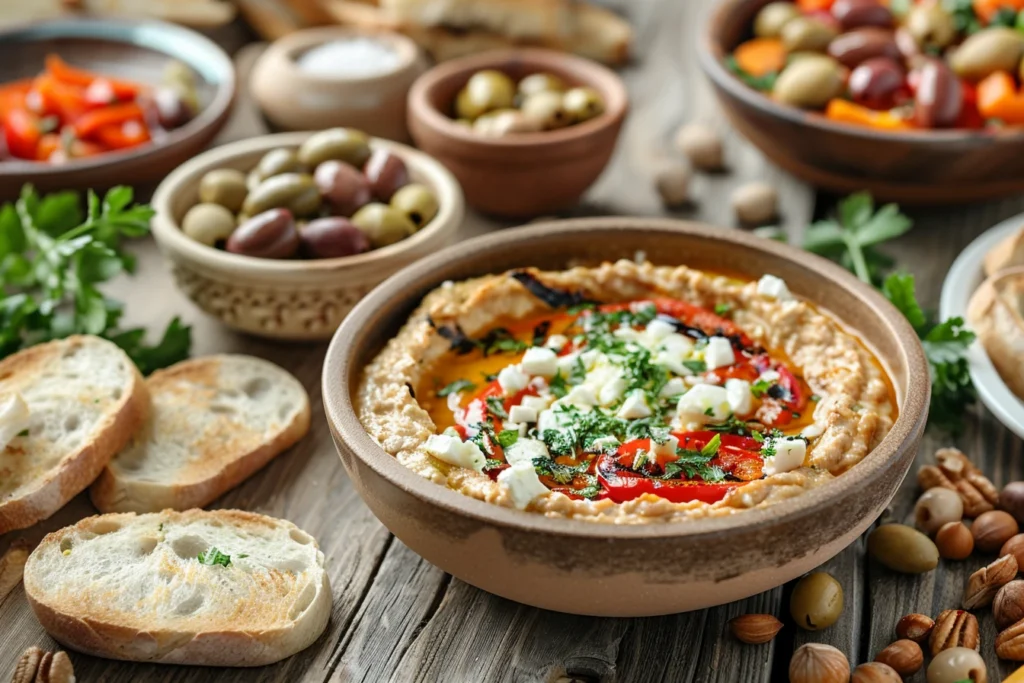 Cette tartinade irrésistible de poivrons grillés et feta : la nouvelle star des apéritifs