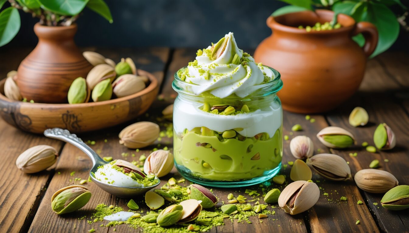 découvrez notre délicieuse crème de pistache ultra légère qui saura séduire vos papilles ! parfaite pour tartiner, garnir ou simplement déguster à la cuillère, cette recette gourmande s'annonce comme un vrai délice que vous aurez du mal à partager. à se lécher les doigts !