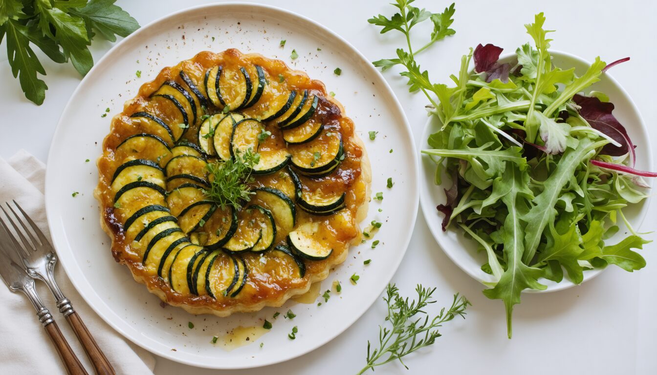 craquez pour la tarte tatin aux courgettes, une alternative savoureuse et originale au gratin, idéale pour accompagner vos plats d'été et surprendre vos convives.