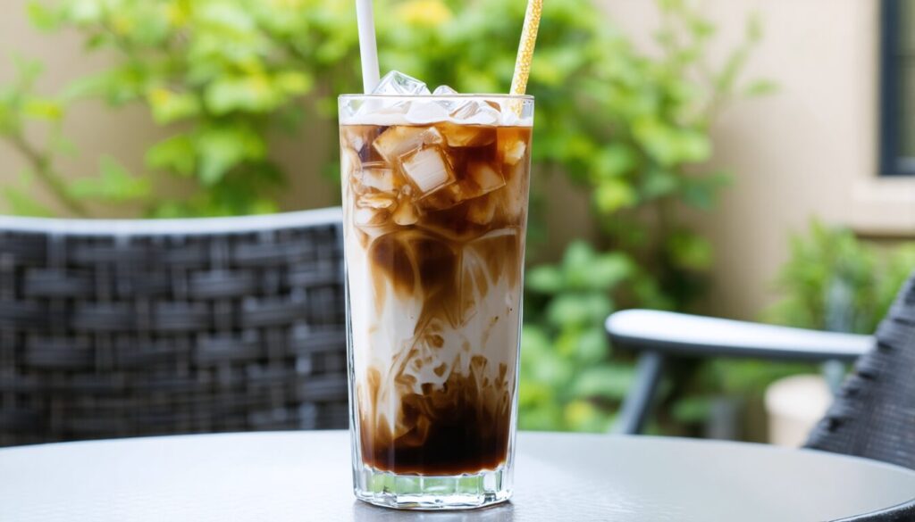 Découvrez ma recette de café glacé estival : prête en seulement 5 minutes avec 3 ingrédients, un délice encore plus savoureux que chez Starbucks
