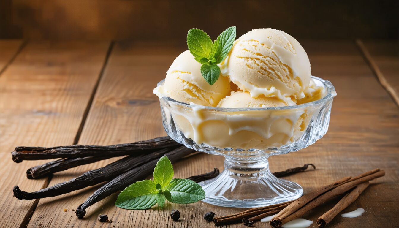savourez une glace vanille ultra crémeuse, réalisée sans sorbetière et sans œufs. recette facile, gourmande et rapide pour des desserts faits maison irrésistibles !