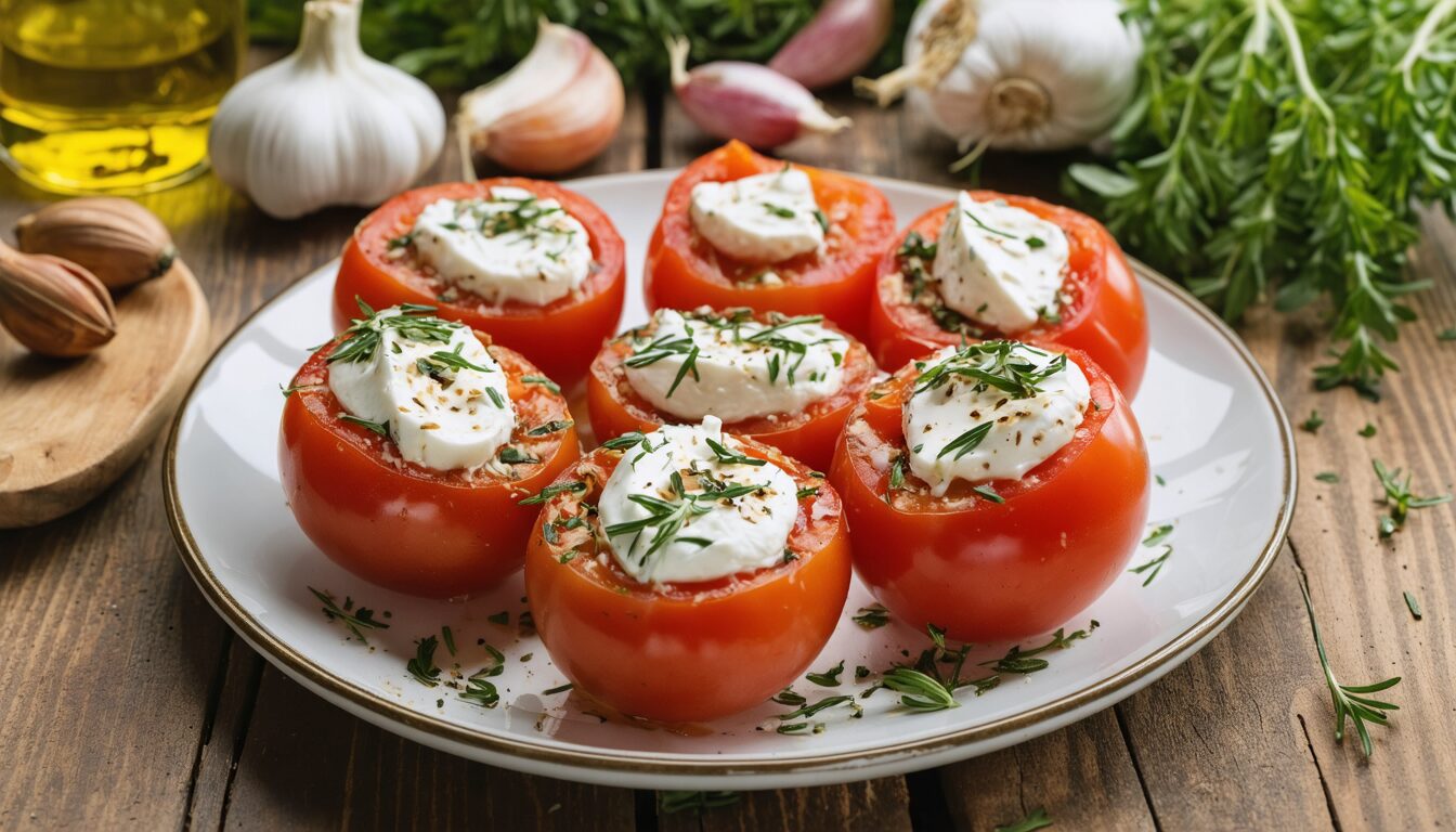 découvrez comment préparer des tomates farcies au chèvre savoureuses en seulement 10 minutes. une recette simple, rapide et délicieuse pour régaler vos convives à coup sûr !