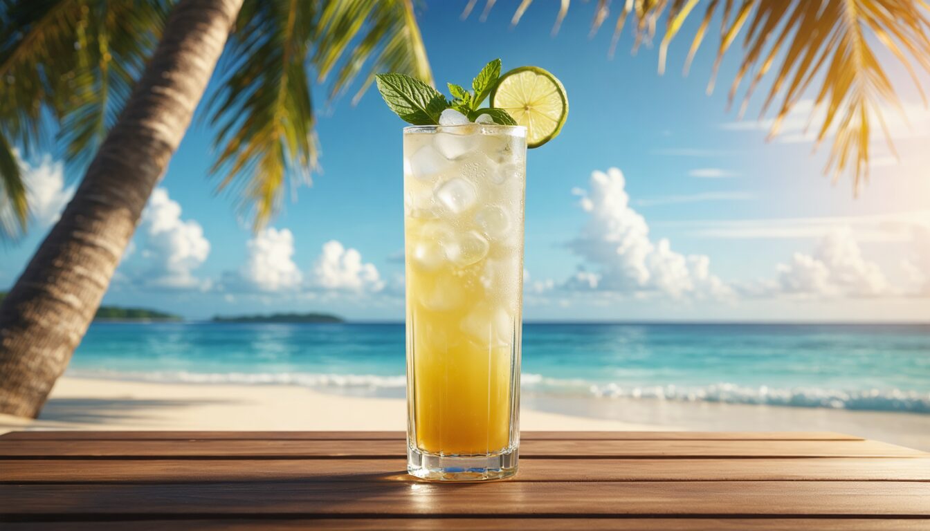 découvrez le ginger lime fizz, un cocktail rafraîchissant mêlant gingembre et citron vert pour vous transporter vers des saveurs exotiques et tropicales. parfait pour égayer vos apéritifs d'été !
