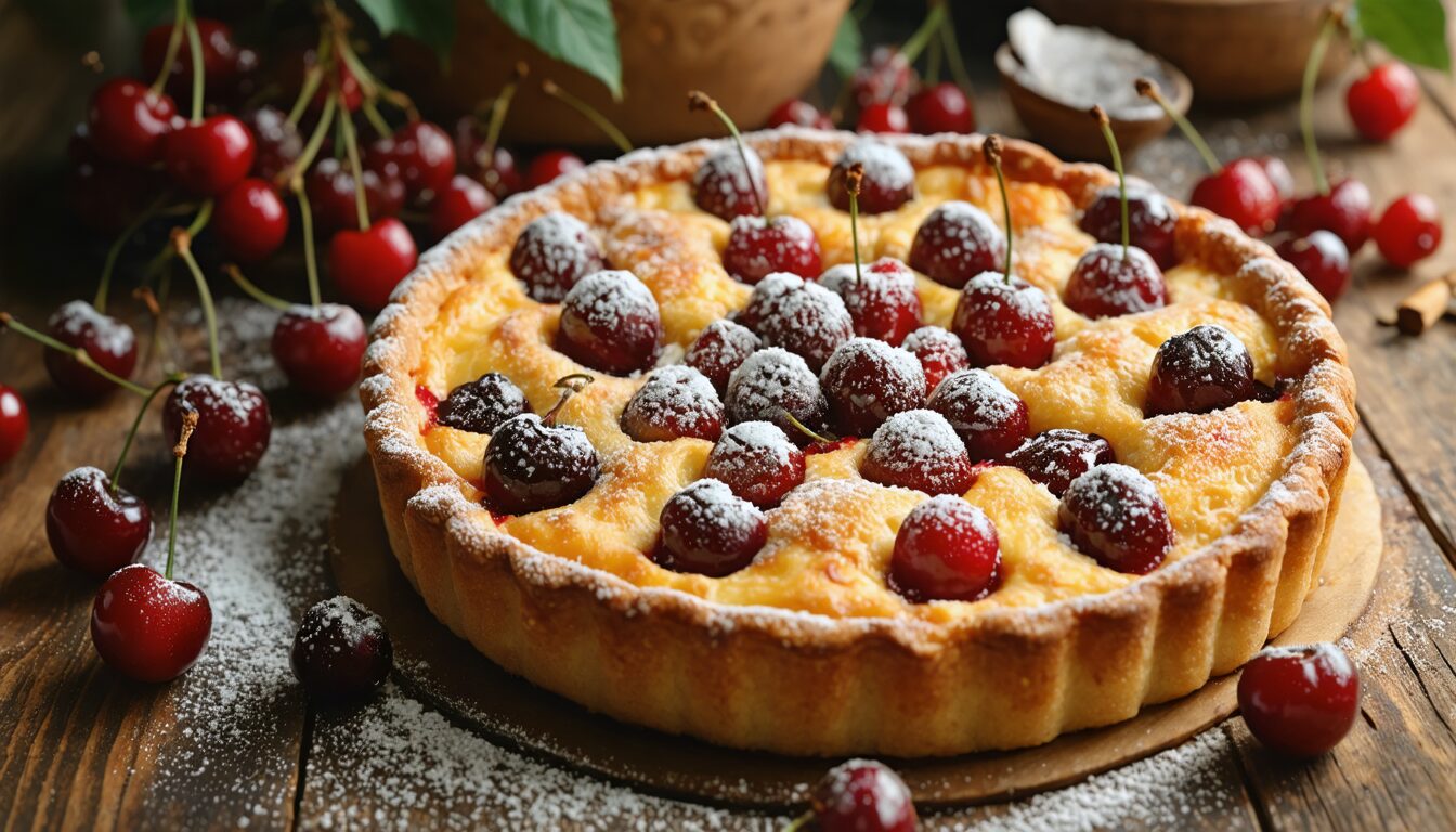 découvrez la recette du clafoutis aux cerises du chef felder, un dessert fondant au goût authentique qui évoque les souvenirs gourmands de notre enfance. facile à réaliser, parfait pour partager en famille.