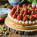 Réalisez un gâteau d’été surprenant aux pistaches et aux fraises, en utilisant des restes !