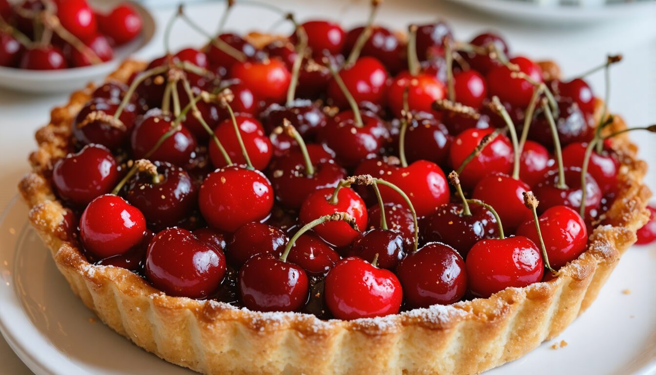 découvrez notre recette de clafoutis aux cerises moelleux et rapide, un dessert savoureux qui évoque le goût réconfortant de chez mamie. facile à préparer, il ravira vos papilles et celles de vos proches à chaque bouchée!