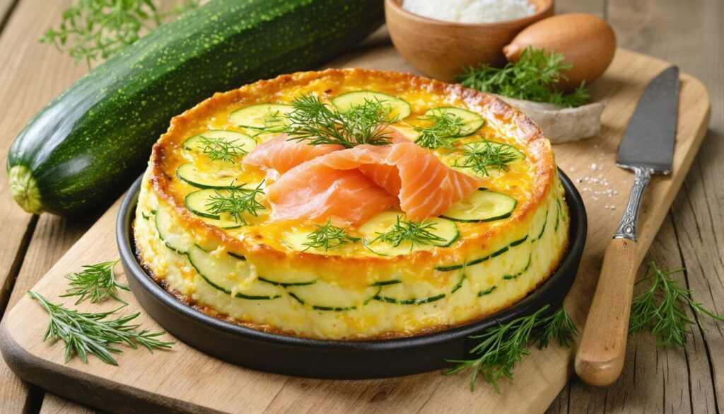 Un flan de courgettes au saumon qui ravit les papilles, que ce soit chaud ou froid !