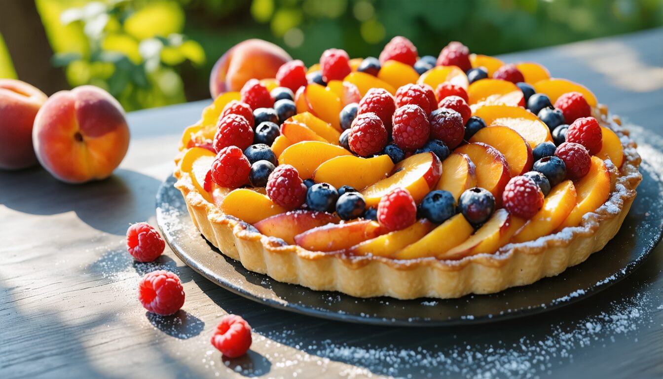 découvrez notre recette de tarte aux fruits estivale : une pâte croustillante garnie de fruits frais de saison, pour un dessert coloré, frais et fondant à souhait. parfait pour égayer vos repas d'été !